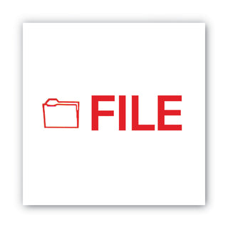 ACCUSTAMP2® Pre-Inked Shutter Stamp, Red, FILE, 5/8 x 1/2 (COS035576)
