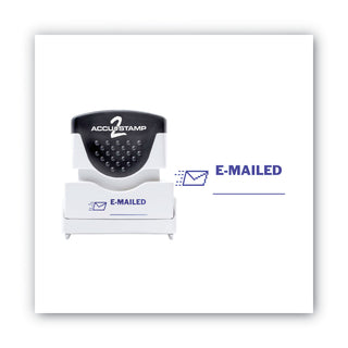 ACCUSTAMP2® Pre-Inked Shutter Stamp, Blue, EMAILED, 1 5/8 x 1/2 (COS035577)