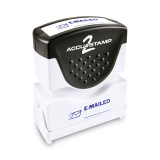 ACCUSTAMP2® Pre-Inked Shutter Stamp, Blue, EMAILED, 1 5/8 x 1/2 (COS035577)