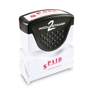 ACCUSTAMP2® Pre-Inked Shutter Stamp, Red, PAID, 1 5/8 x 1/2 (COS035578)