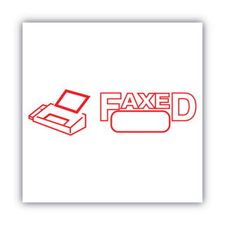 ACCUSTAMP2® Pre-Inked Shutter Stamp, Red, FAXED, 1 5/8 x 1/2 (COS035583)