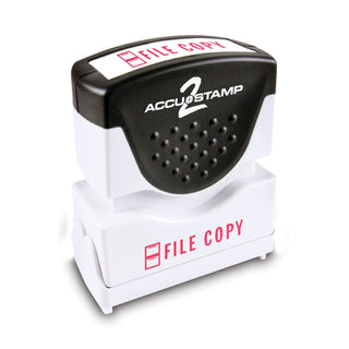 ACCUSTAMP2® Pre-Inked Shutter Stamp, Red, FILE COPY, 1 5/8 x 1/2 (COS035596)