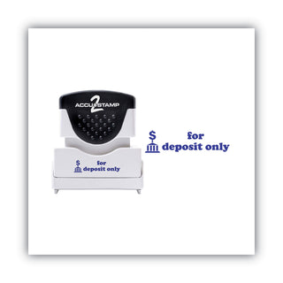 ACCUSTAMP2® Pre-Inked Shutter Stamp, Blue, FOR DEPOSIT ONLY, 1 5/8 x 1/2 (COS035601)