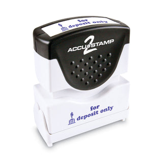 ACCUSTAMP2® Pre-Inked Shutter Stamp, Blue, FOR DEPOSIT ONLY, 1 5/8 x 1/2 (COS035601)