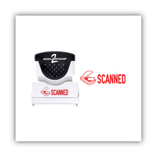 ACCUSTAMP2® Pre-Inked Shutter Stamp, Red, SCANNED, 1 5/8 x 1/2 (COS035605)