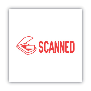 ACCUSTAMP2® Pre-Inked Shutter Stamp, Red, SCANNED, 1 5/8 x 1/2 (COS035605)