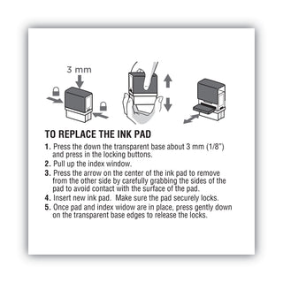 Cosco® Replacement Ink Pad for 2000PLUS 1SI20PGL, Black (COS065465)