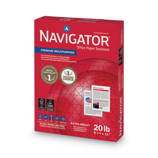 Navigator® Premium Multipurpose Copy Paper, 97 Bright, 20lb, 8.5 x 11, White, 500 Sheets/Ream, 10 Reams/Carton (SNANMP1120)