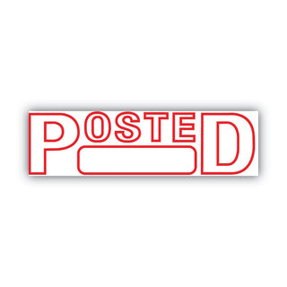 Cosco® Green Line Message Stamp, Posted, 1 1/2 x 9/16, Red (COS098371)
