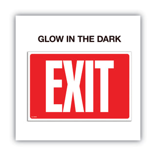 Cosco® Glow-in-the-Dark Safety Sign, Exit, 12 x 8, Red (COS098052)