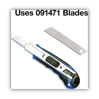 Cosco® Heavy-Duty Snap Blade Utility Knife, Four 8-Point Blades, Retractable, Blue (COS091514)