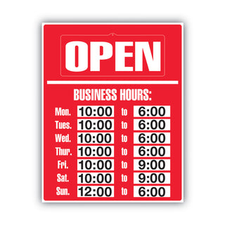 Cosco® Business Hours Sign Kit, 15 x 19, Red (COS098072)