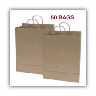 Cosco® Premium Shopping Bag, 12" x 17", Brown Kraft, 50/Box (COS091566)