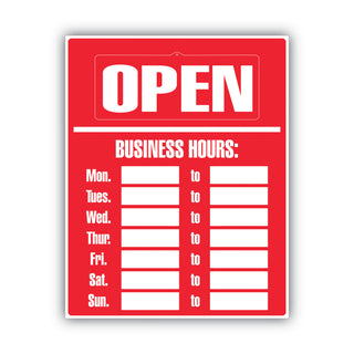 Cosco® Business Hours Sign Kit, 15 x 19, Red (COS098072)