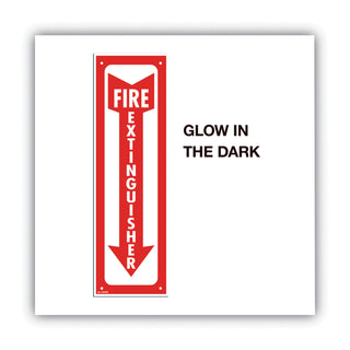 Cosco® Glow-In-The-Dark Safety Sign, Fire Extinguisher, 4 x 13, Red (COS098063)