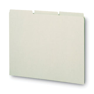 Smead™ Recycled Blank Top Tab File Guides, 1/3-Cut Top Tab, Blank, 8.5 x 11, Green, 100/Box (SMD50334)