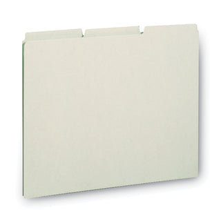 Smead™ Recycled Blank Top Tab File Guides, 1/3-Cut Top Tab, Blank, 8.5 x 11, Green, 100/Box (SMD50334)
