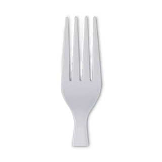 Dixie® FH207 White Heavyweight Plastic Forks, 7.13&quot; (DXEFH207)