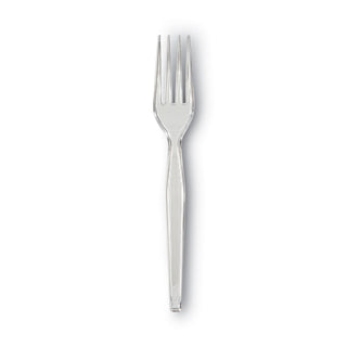 Dixie® Plastic Cutlery, Forks, Heavyweight, Clear, 1,000/Carton (DIXFH017)