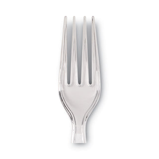 Dixie® Plastic Cutlery, Forks, Heavyweight, Clear, 1,000/Carton (DIXFH017)