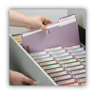 Smead™ Top Tab Colored 2-Fastener Folders, 1/3-Cut Tabs, Letter Size, Lavender, 50/Box (SMD12440)