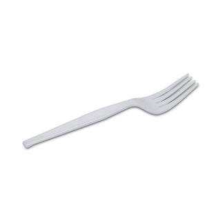 Dixie® FH207 White Heavyweight Plastic Forks, 7.13&quot; (DXEFH207)