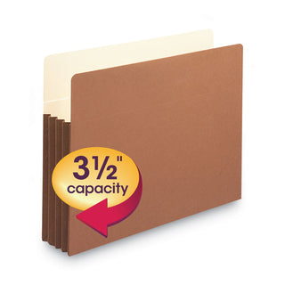 Smead™ Redrope Drop-Front File Pockets w/ Fully Lined Gussets, 3.5" Expansion, Letter Size, Redrope, 10/Box (SMD73264)
