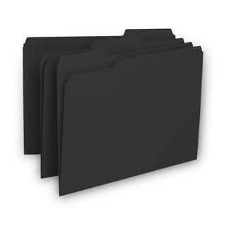 Smead™ Interior File Folders, 1/3-Cut Tabs, Letter Size, Black/Gray, 100/Box (SMD10243)