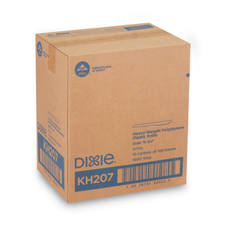 Dixie® KH207 White Heavyweight Plastic Knives, 7 1/2&quot; (DXEKH207)