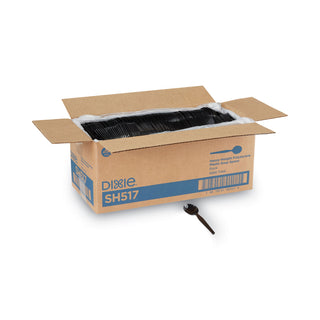 Dixie® Plastic Cutlery, Heavyweight Soup Spoons, 5 3/4", Black, 1,000/Carton (DXESH517) (DIXSH517)