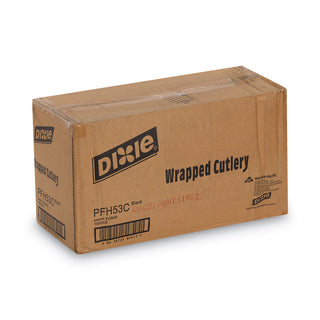 Dixie® Individually Wrapped Heavyweight Utensils, Fork, Plastic, Black, 1,000/Carton (DXEPFH53C)