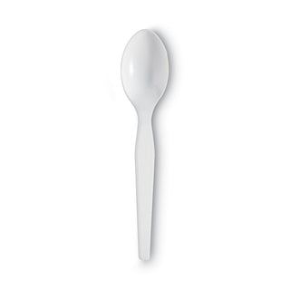 Dixie® Plastic Cutlery, Heavyweight Teaspoons, White, 100/Box (DXETH207)
