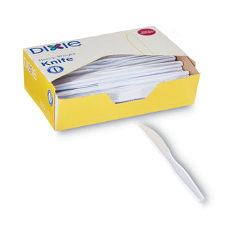 Dixie® KH207 White Heavyweight Plastic Knives, 7 1/2&quot; (DXEKH207)