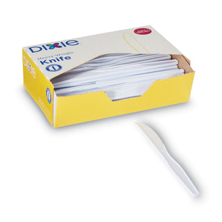 Dixie® Plastic Cutlery, Heavyweight Knives, White, 1,000/Carton (DIXKH207)