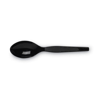 Dixie® Plastic Cutlery, Heavy Mediumweight Teaspoons, Black, 100/Box (DXETM507)