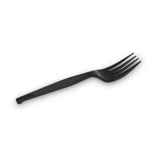 Dixie® Individually Wrapped Heavyweight Utensils, Fork, Plastic, Black, 1,000/Carton (DXEPFH53C)