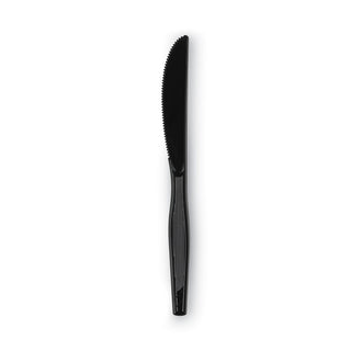 Dixie® Plastic Cutlery, Heavy Mediumweight Knives, Black, 1000/Carton (DIXKM517)