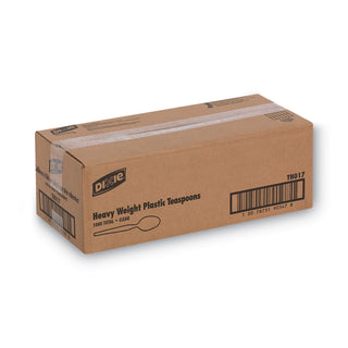 Dixie® Plastic Cutlery, Heavyweight Teaspoon, Crystal Clear, 6", 1,000/Carton (DIXTH017)