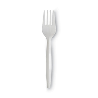 Dixie® Plastic Cutlery, Mediumweight Forks, White, 1,000/Carton (DIXPFM21)