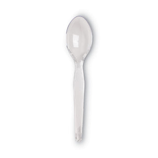 Dixie® Plastic Cutlery, Heavyweight Teaspoon, Crystal Clear, 6", 1,000/Carton (DIXTH017)