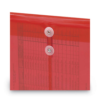 Smead™ Poly String and Button Interoffice Envelopes, String and Button Closure, 9.75 x 11.63, Transparent Red, 5/Pack (SMD89547)
