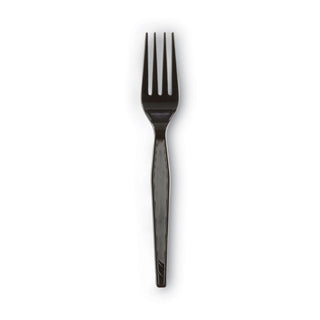Dixie® Plastic Cutlery, Heavyweight Forks, Black, 1,000/Carton (DXEFH517) (DXEFH51)