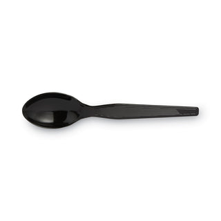 Dixie® Plastic Cutlery, Heavyweight Teaspoons, Black, 1000/Carton (DIXTH517)