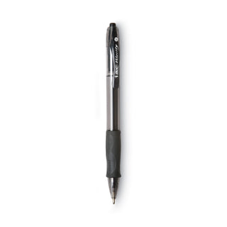 BIC® Velocity Atlantis Bold Retractable Ballpoint Pen, 1.6mm, Black Ink, Smoke Barrel, Dozen (BICVLGB11BK)
