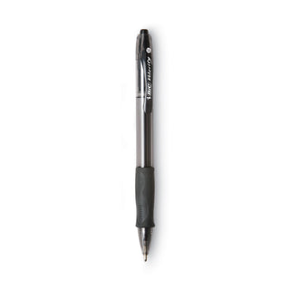 BIC® Velocity Atlantis Bold Retractable Ballpoint Pen, 1.6mm, Black Ink, Smoke Barrel, Dozen (BICVLGB11BK)