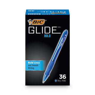 BIC® Velocity Atlantis Bold Retractable Ballpoint Pen, 1.6mm, Blue Ink & Barrel, 36/Pack (BICVLGB361BE)