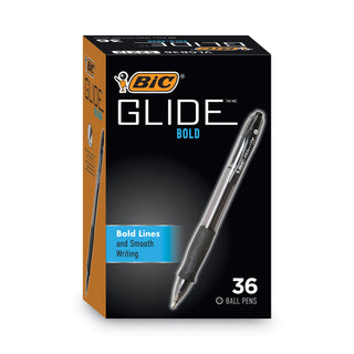 BIC® Velocity Atlantis Bold Retractable Ballpoint Pen, 1.6mm, Black Ink & Barrel, 36/Pack (BICVLGB361BK)