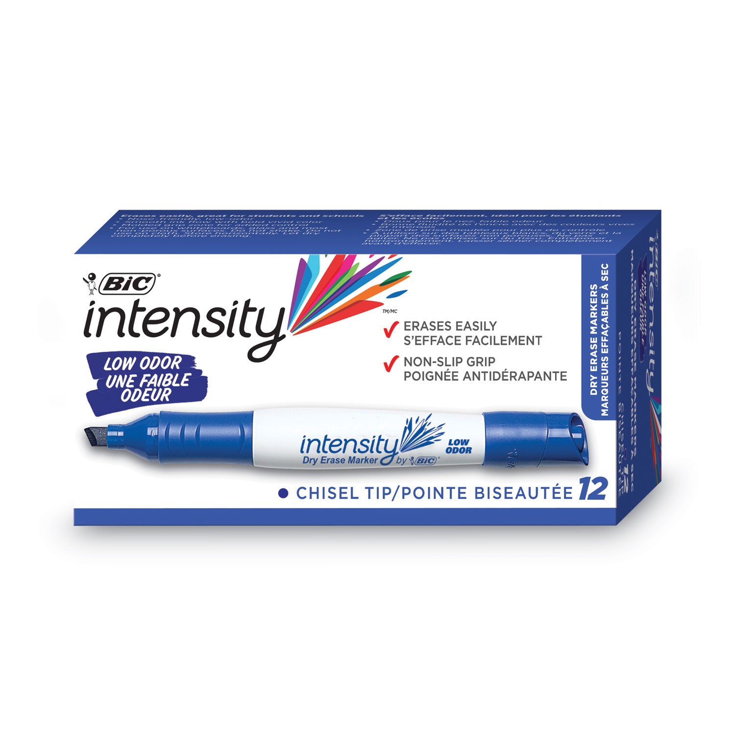 Intensity Low Odor Chisel Tip Dry Erase Marker, Broad Chisel Tip, Blue, Dozen Intensity Low Odor Chisel Tip Dry Erase Marker, Broad Chisel Tip, Blue, Dozen