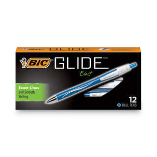 BIC® Atlantis Exact Retractable Ballpoint Pen, Fine 0.7mm, Blue Ink/Barrel, Dozen (BICVCGN11BE)