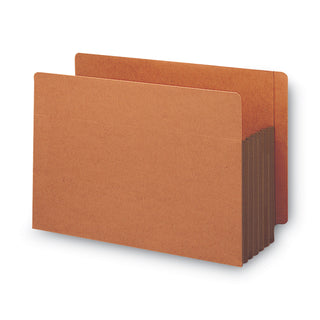 Smead™ Redrope Drop-Front End Tab File Pockets w/ Fully Lined Colored Gussets, 5.25" Exp, Letter Size, Redrope/Dark Brown, 10/Box (SMD73691)
